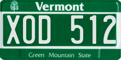 VT license plate XOD512