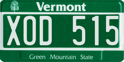 VT license plate XOD515