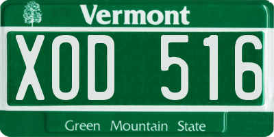 VT license plate XOD516