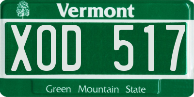 VT license plate XOD517