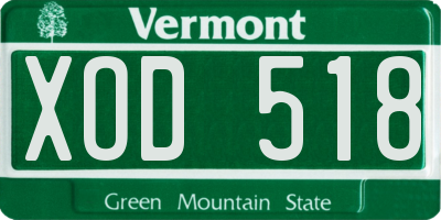 VT license plate XOD518
