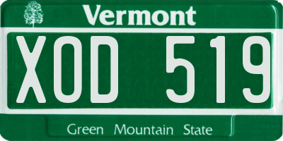 VT license plate XOD519