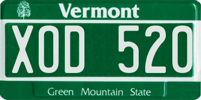 VT license plate XOD520