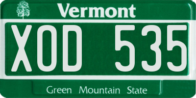 VT license plate XOD535