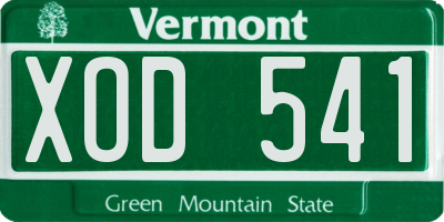 VT license plate XOD541