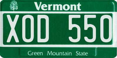 VT license plate XOD550