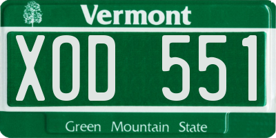 VT license plate XOD551