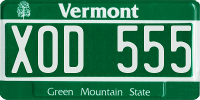 VT license plate XOD555