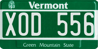 VT license plate XOD556