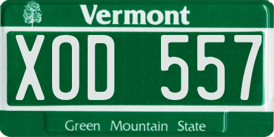 VT license plate XOD557