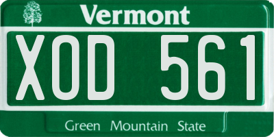 VT license plate XOD561