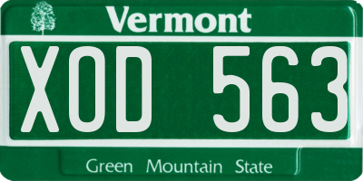 VT license plate XOD563