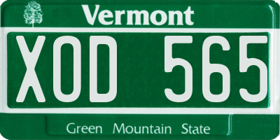 VT license plate XOD565