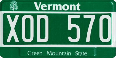 VT license plate XOD570