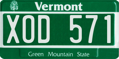 VT license plate XOD571