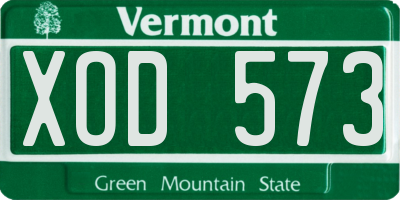 VT license plate XOD573