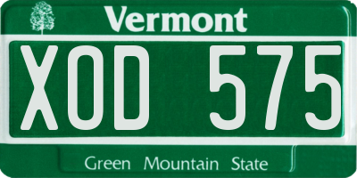 VT license plate XOD575