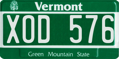 VT license plate XOD576