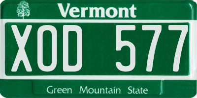 VT license plate XOD577