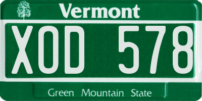 VT license plate XOD578