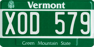 VT license plate XOD579