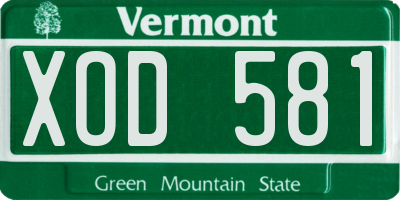 VT license plate XOD581