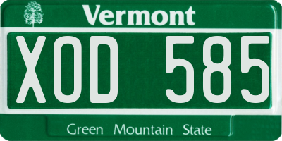 VT license plate XOD585