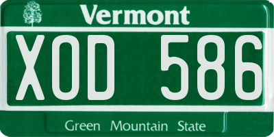 VT license plate XOD586