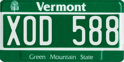 VT license plate XOD588