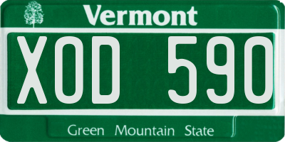 VT license plate XOD590
