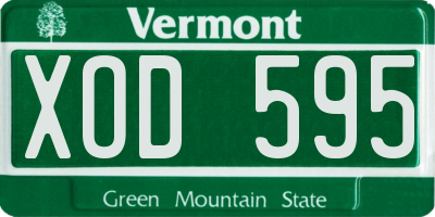 VT license plate XOD595