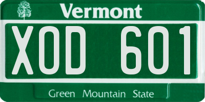 VT license plate XOD601