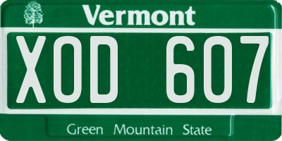 VT license plate XOD607