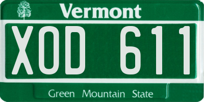 VT license plate XOD611