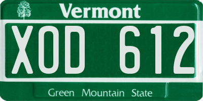 VT license plate XOD612