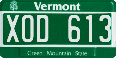 VT license plate XOD613