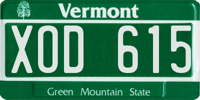 VT license plate XOD615