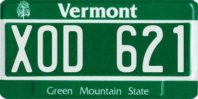 VT license plate XOD621