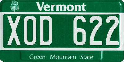 VT license plate XOD622