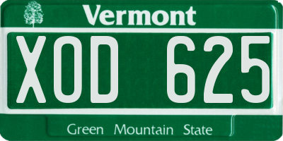 VT license plate XOD625