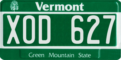 VT license plate XOD627