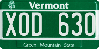 VT license plate XOD630