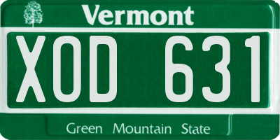 VT license plate XOD631