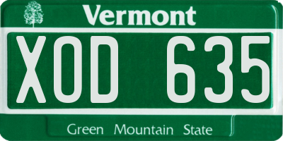 VT license plate XOD635