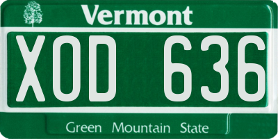 VT license plate XOD636