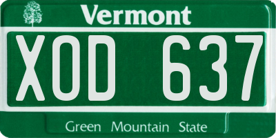 VT license plate XOD637