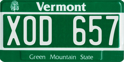 VT license plate XOD657