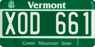 VT license plate XOD661