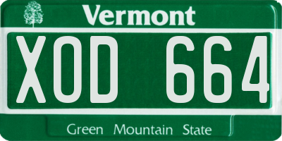 VT license plate XOD664