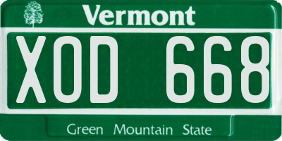 VT license plate XOD668